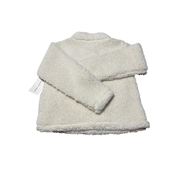 Melrose and Market M 8/10 white sherpa fuzzy soft 3/4 zip 100 polyester NWT - Picture 6 of 7